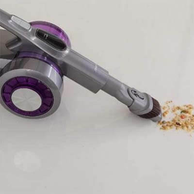 Vacuuming up crumbs
