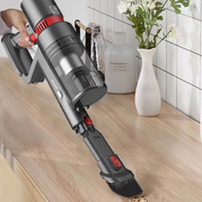 Vacuuming a countertop