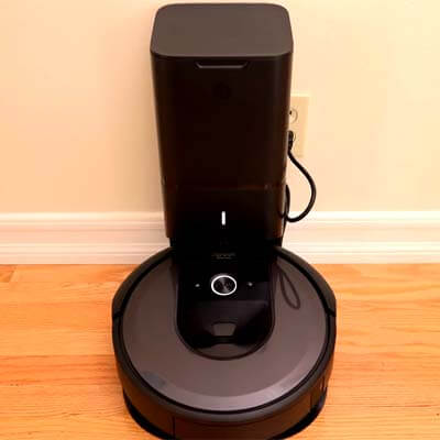 Roomba i7 Plus on its charging base