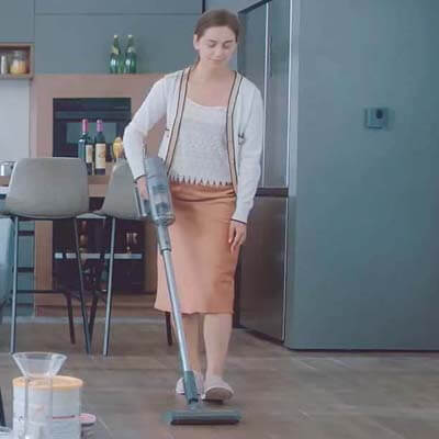 Find Power 12 vacuuming a hard floor