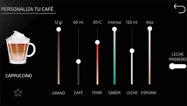 Power Matic-ccino 9000 koffie-aanpassing